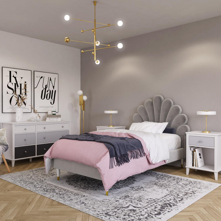 Little Seeds Monarch Hill Upholstered Poppy Bed - Gray - Twin