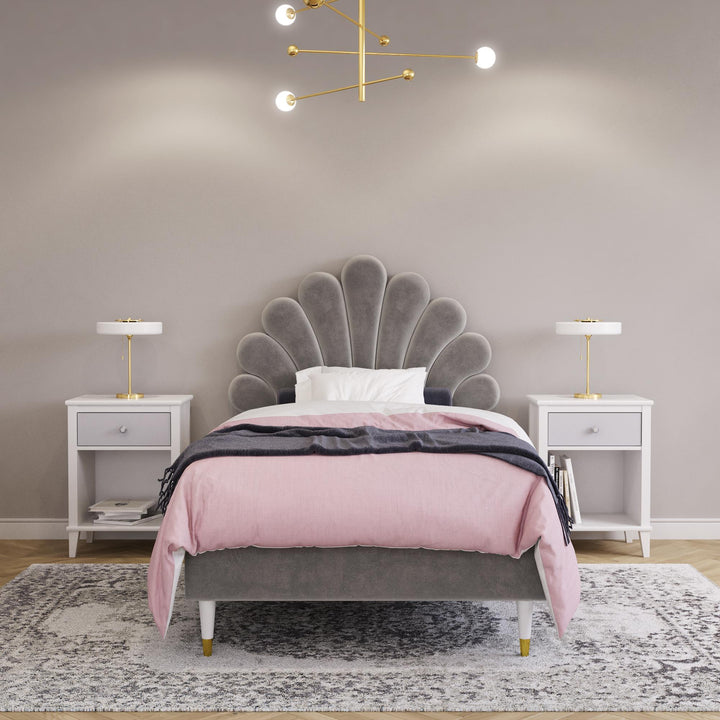 Little Seeds Monarch Hill Upholstered Poppy Bed - Gray - Twin