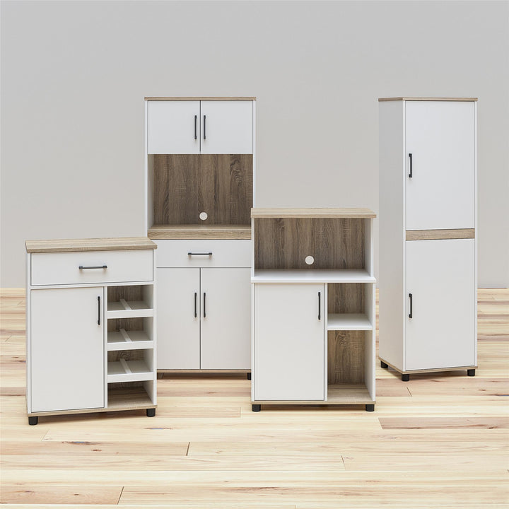 Whitmore Microwave Stand with 5 Shelves -  White