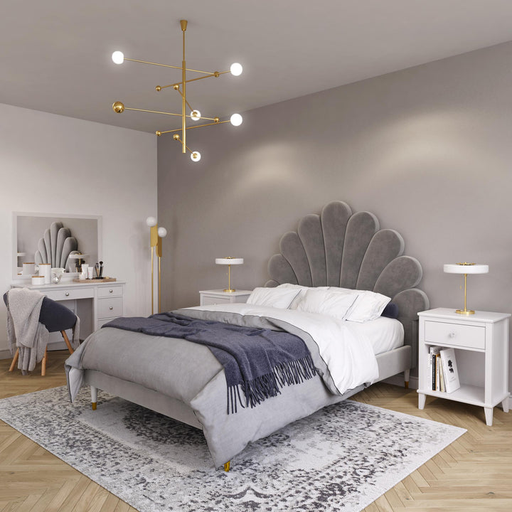 Little Seeds Monarch Hill Upholstered Poppy Bed - Gray - Full