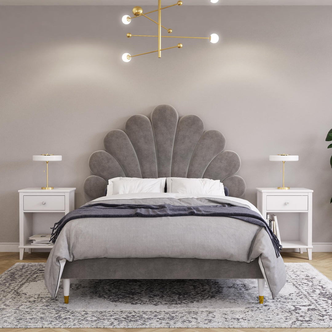 Little Seeds Monarch Hill Upholstered Poppy Bed - Gray - Full