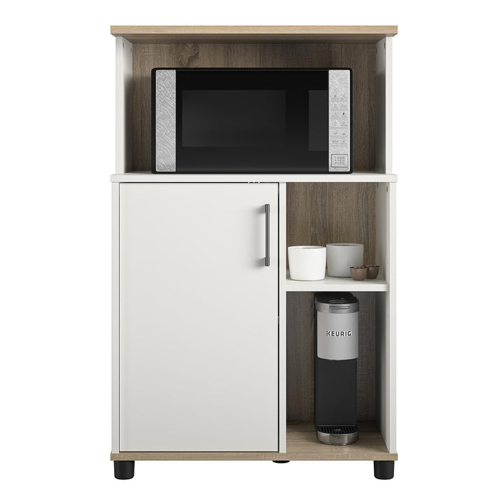 Whitmore 1 Door Multipurpose Microwave Stand with 5 Shelves  -  White