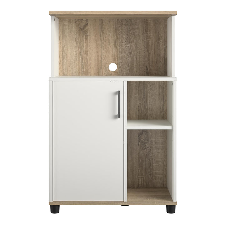 1 Door Microwave Stand with Storage -  White
