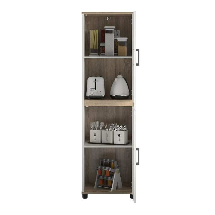 2 door cabinet with spacious shelves -  White