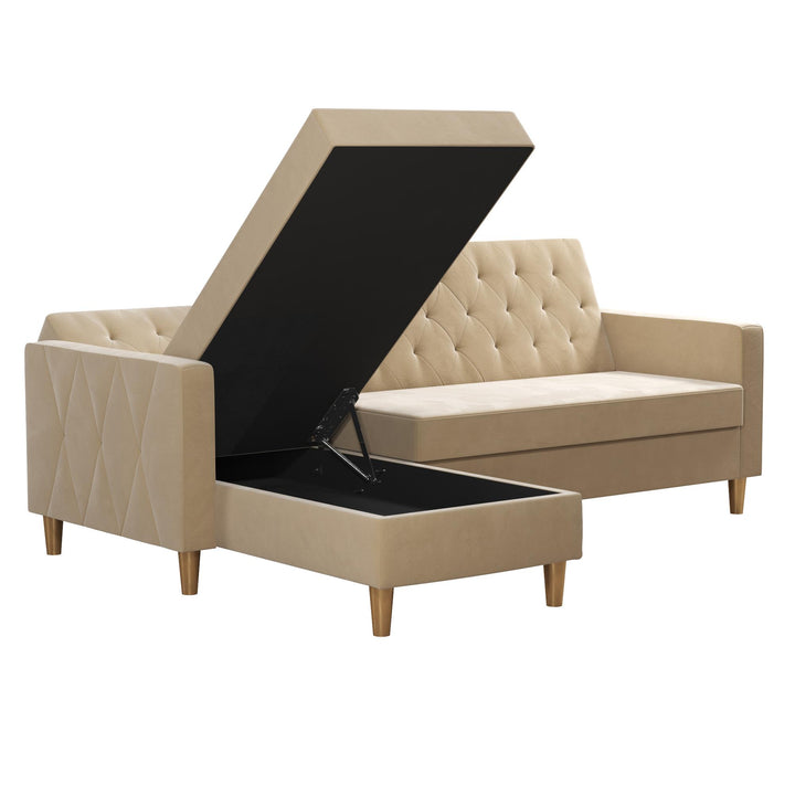 Liberty Reversible Sectional/Futon with Storage - Ivory