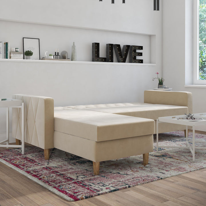 Liberty Reversible Sectional/Futon with Storage - Ivory