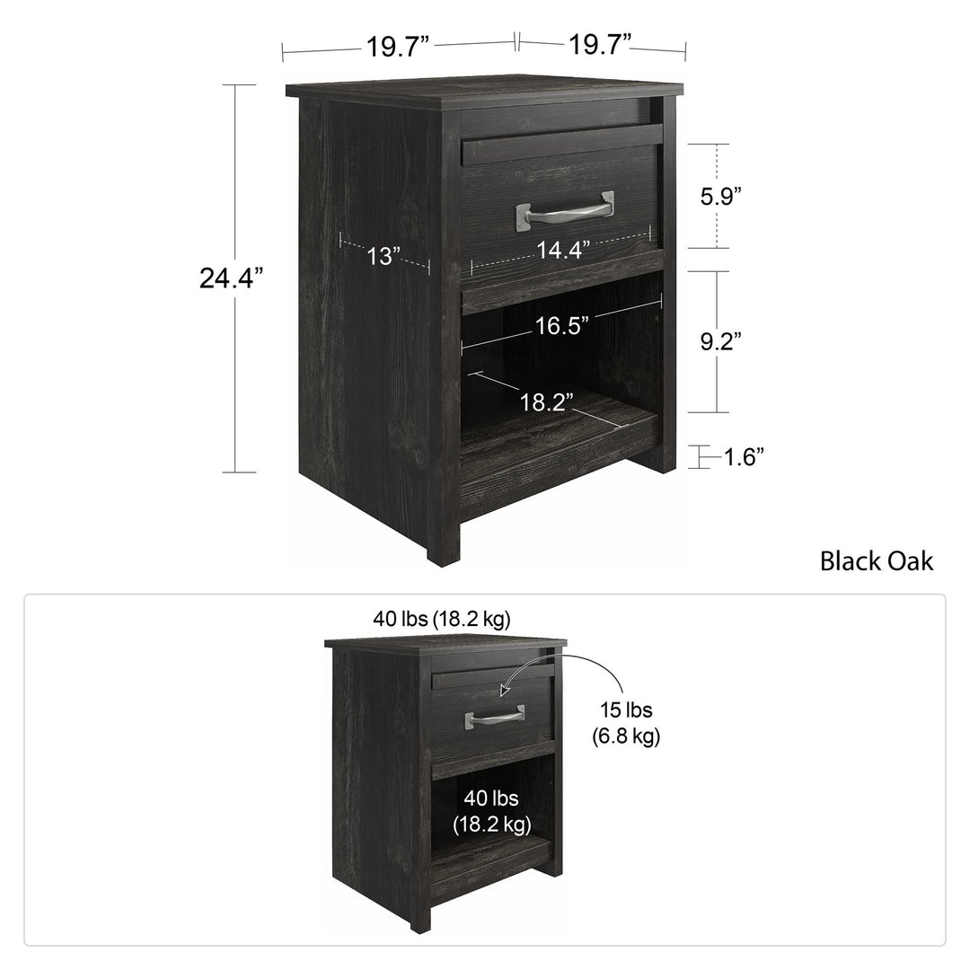 Drawer stand with pewter handles -  Black Oak