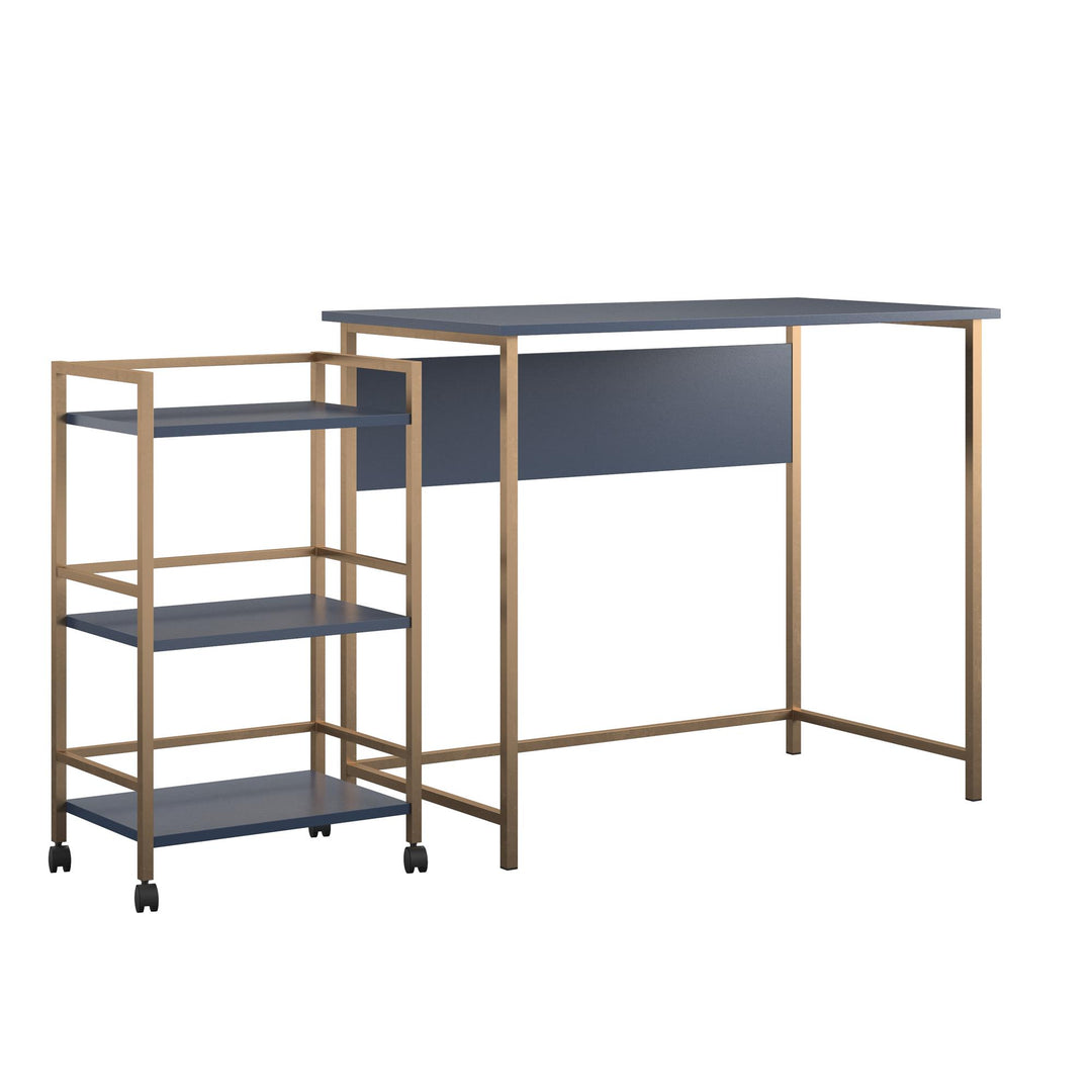 Baylor 2 Piece Student Desk with Rolling Storage Cart - Navy