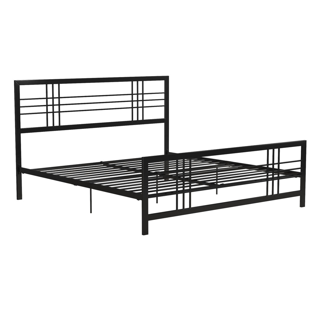 Burbank Metal Frame Bed with Adjustable Heights for Under Bed Storage - Black - King