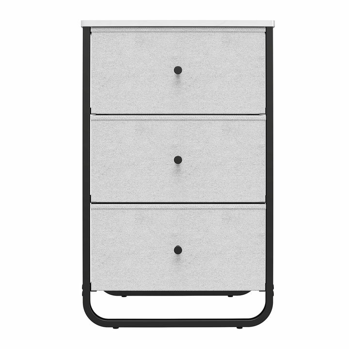 Metal frame bin storage - White marble