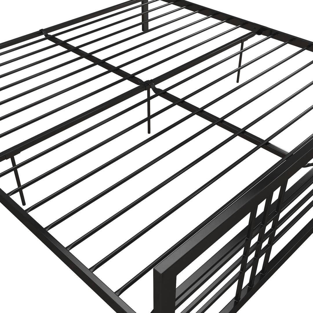 Burbank Metal Frame Bed with Adjustable Heights for Under Bed Storage - Black - King