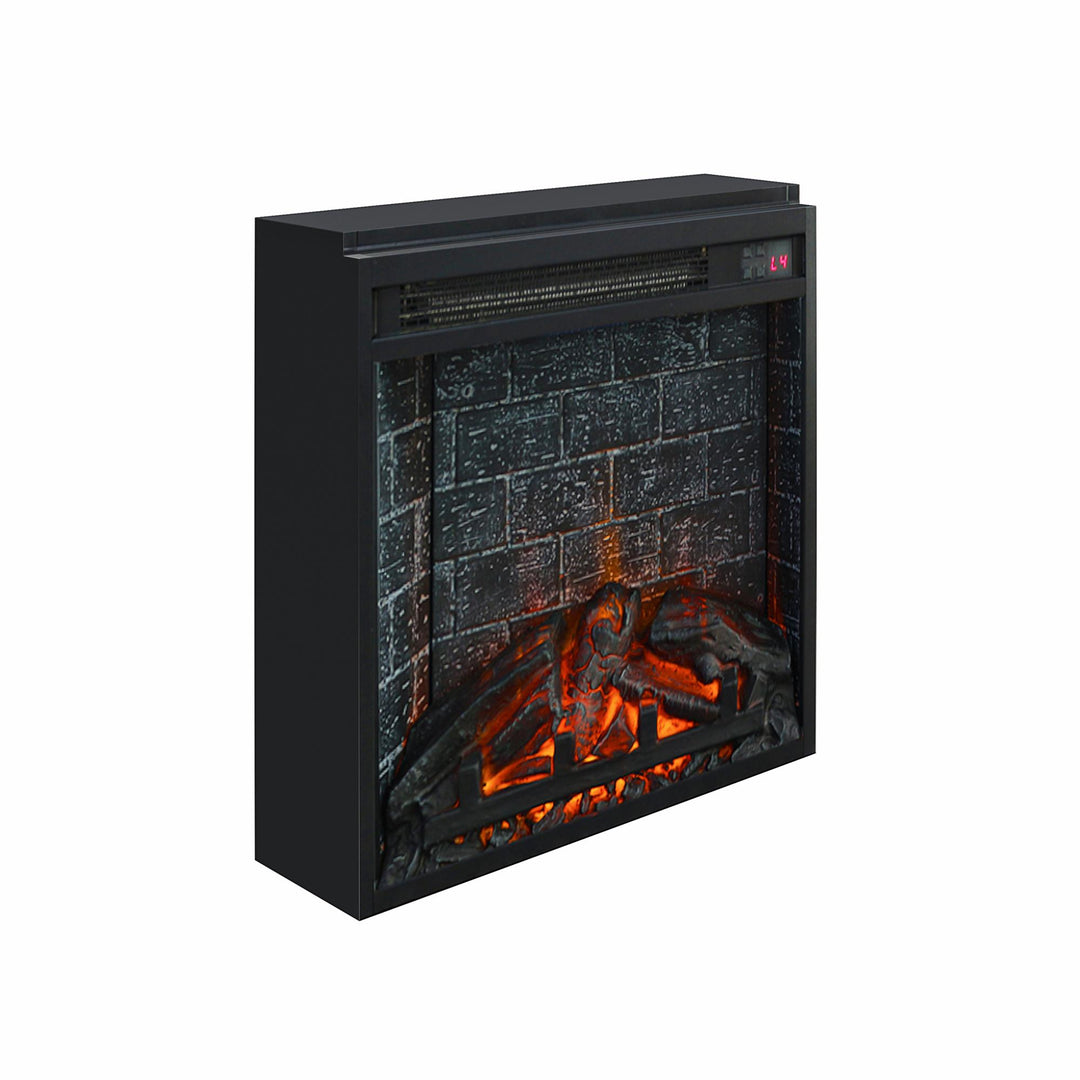 Electric insert with glass front -  Black