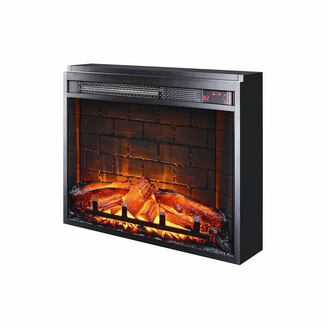 Electric 23-inch glass fireplace -  Black