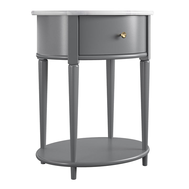 Rounded Aurora end table -  Graphite