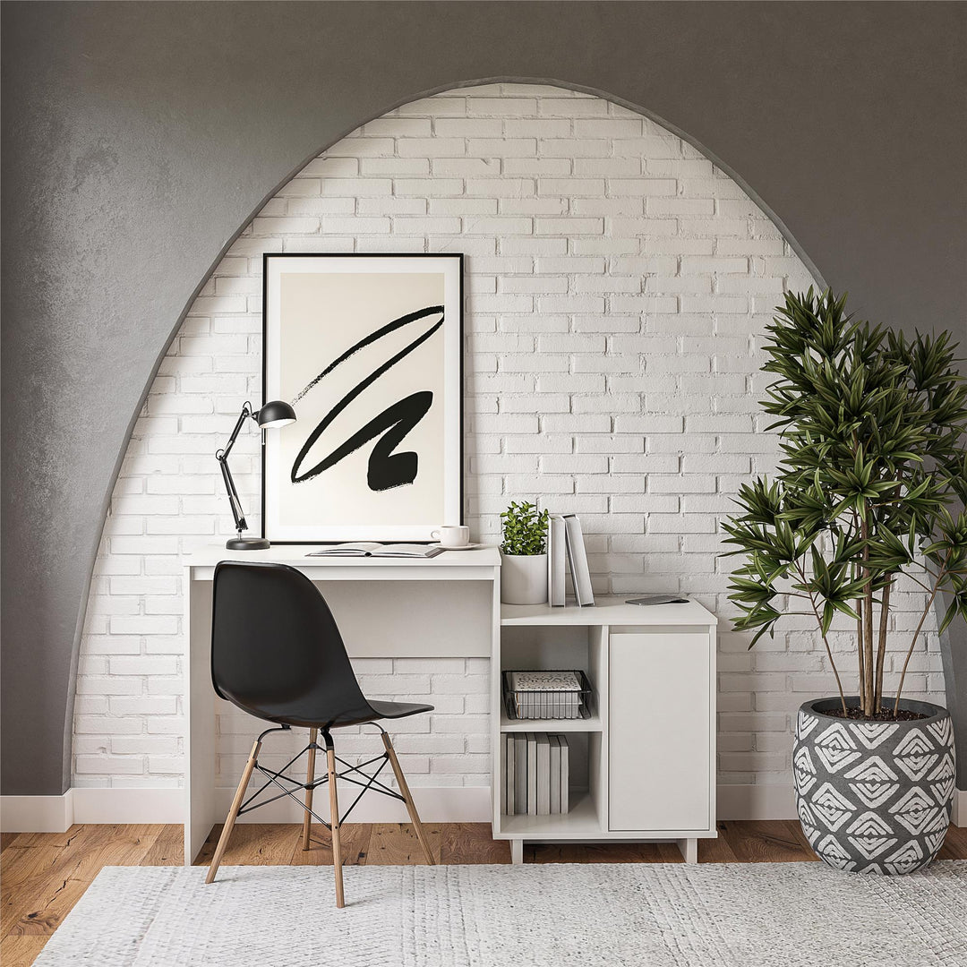 Ravelston desk with wireless charging -  White
