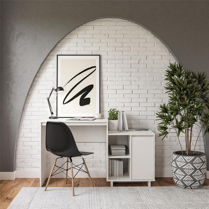 Ravelston desk with wireless charging -  White
