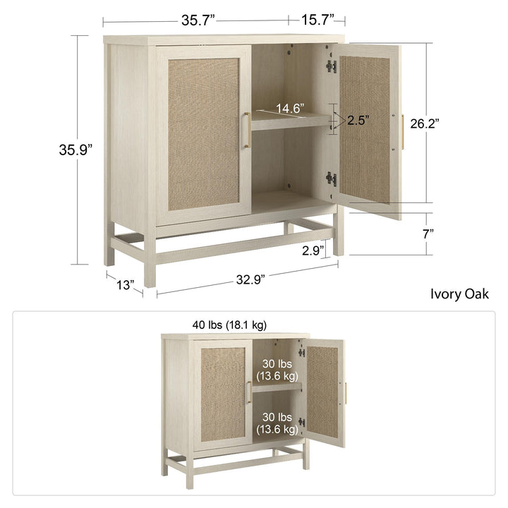 Lennon 2 door storage cabinet - Ivory Oak