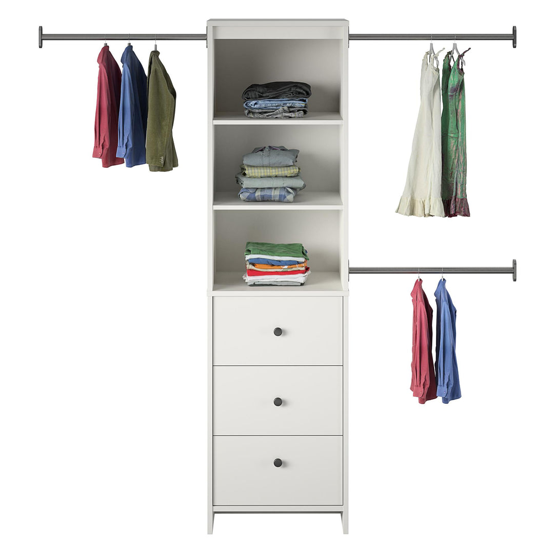 mDesign Fabric 3-Drawer Closet Storage Organizer Furniture Unit