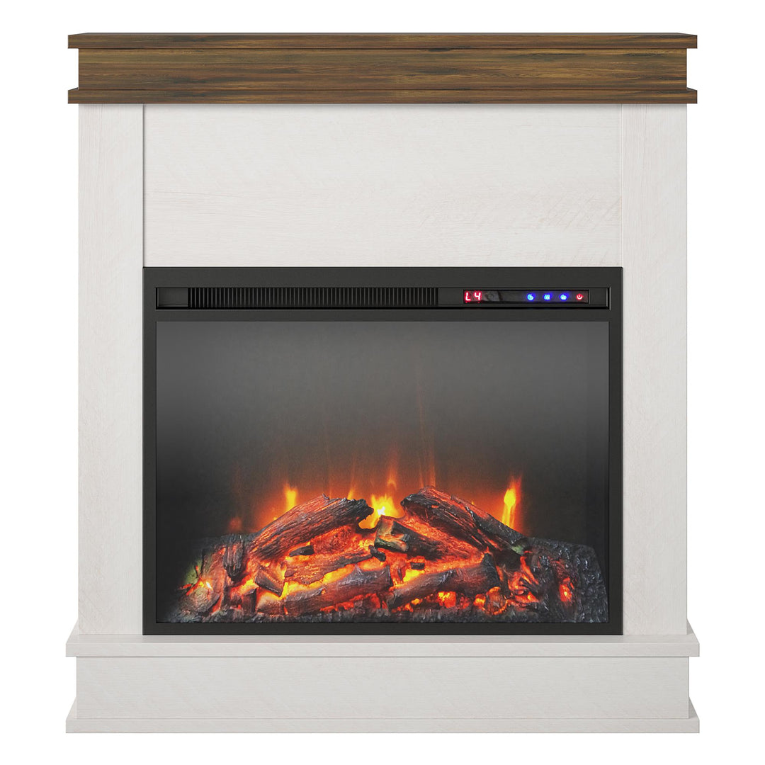 Mateo Electric Fireplace for Living Room -  Ivory Oak