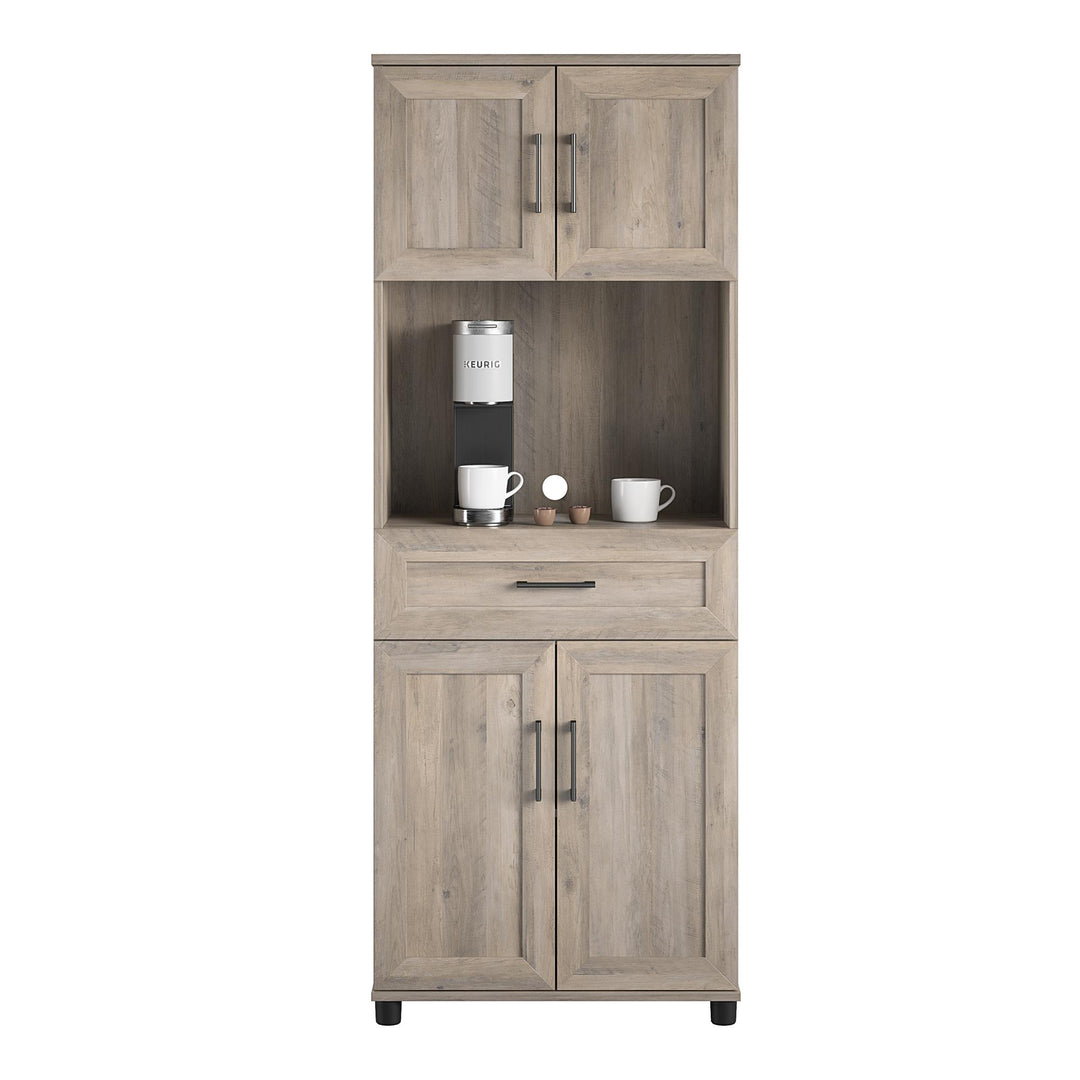 4 Door Tall Coffee Bar - Gray Oak