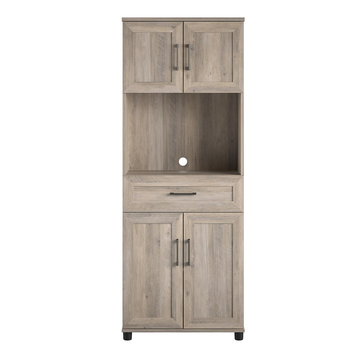 Tall storage cabinet with doors - Gray Oak