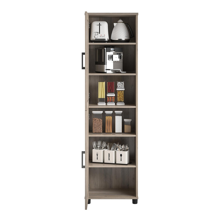 Tindall Modern Farmhouse 2 Door Kitchen Pantry Cabinet - Gray Oak