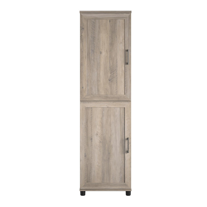 Tindall Modern Farmhouse 2 Door Kitchen Pantry Cabinet - Gray Oak