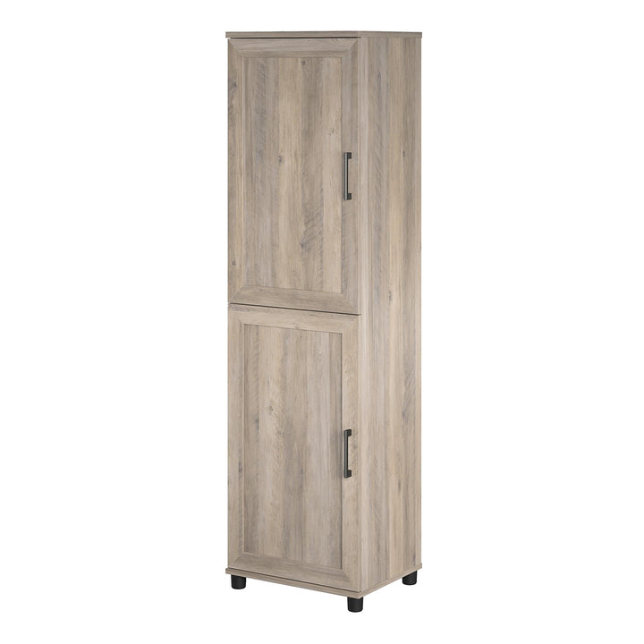 Tindall Modern Farmhouse 2 Door Kitchen Pantry Cabinet - Gray Oak