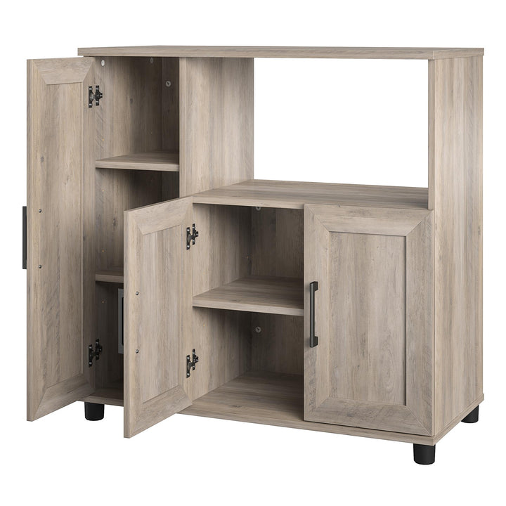 microwave and pantry cabinet - Gray Oak