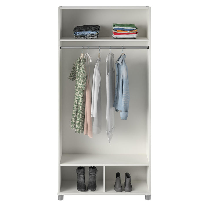 Basin 36" Wide Mudroom Storage Cabinet with Adjustable Shelving  -  White