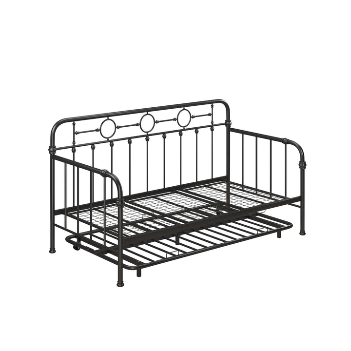 Willow Vintage Industrial Metal Daybed and Trundle Set - Black - Twin