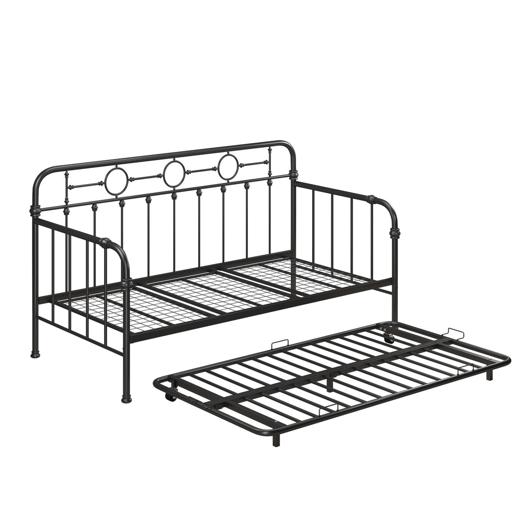 Willow Vintage Industrial Metal Daybed and Trundle Set - Black - Twin