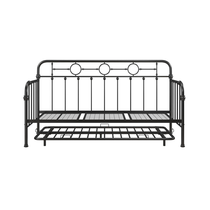 Willow Vintage Industrial Metal Daybed and Trundle Set - Black - Twin