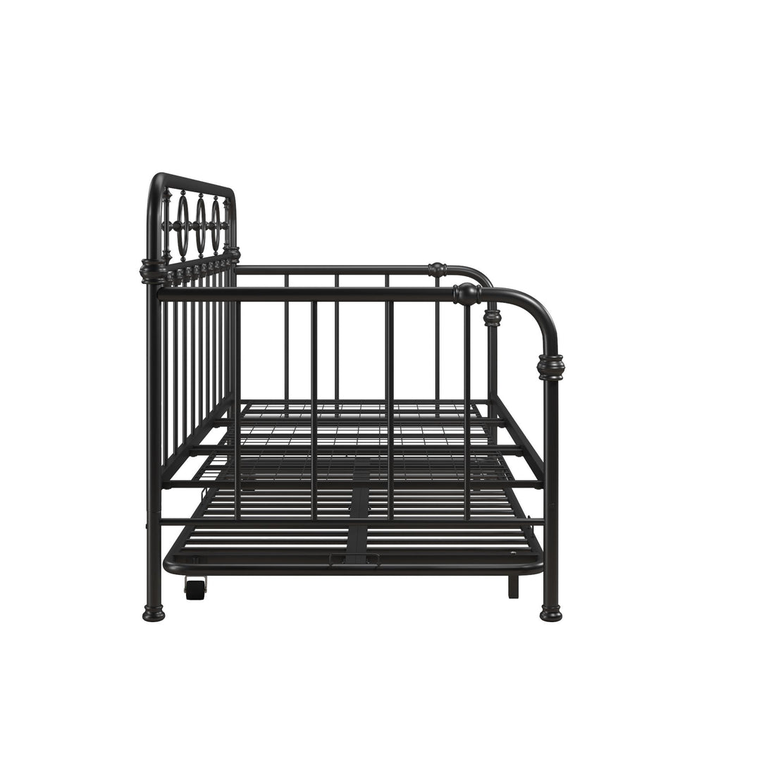 Willow Vintage Industrial Metal Daybed and Trundle Set - Black - Twin