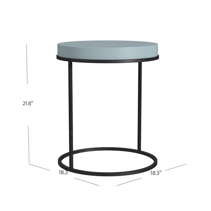 wood side table - Powder Blue