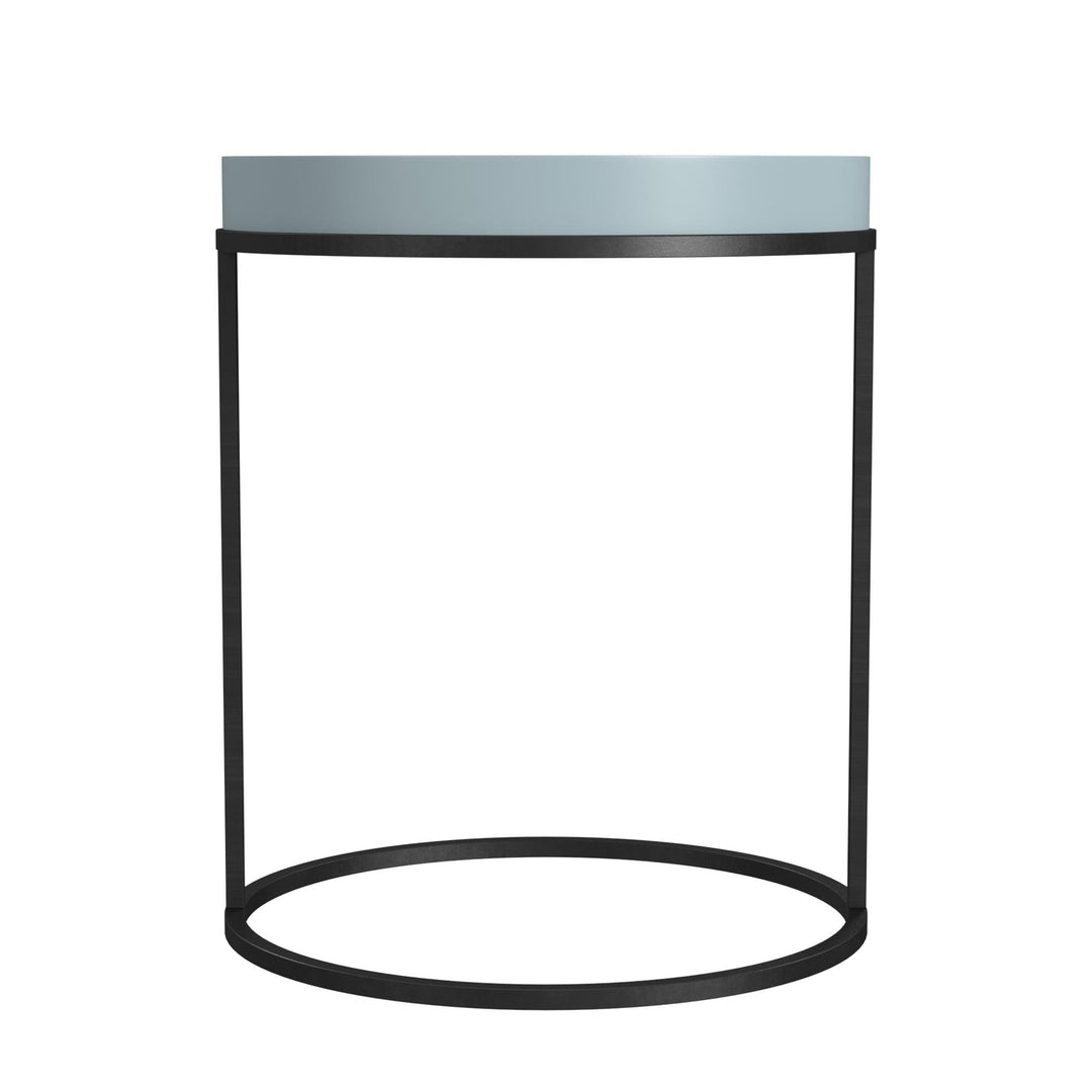 wooden end table - Powder Blue