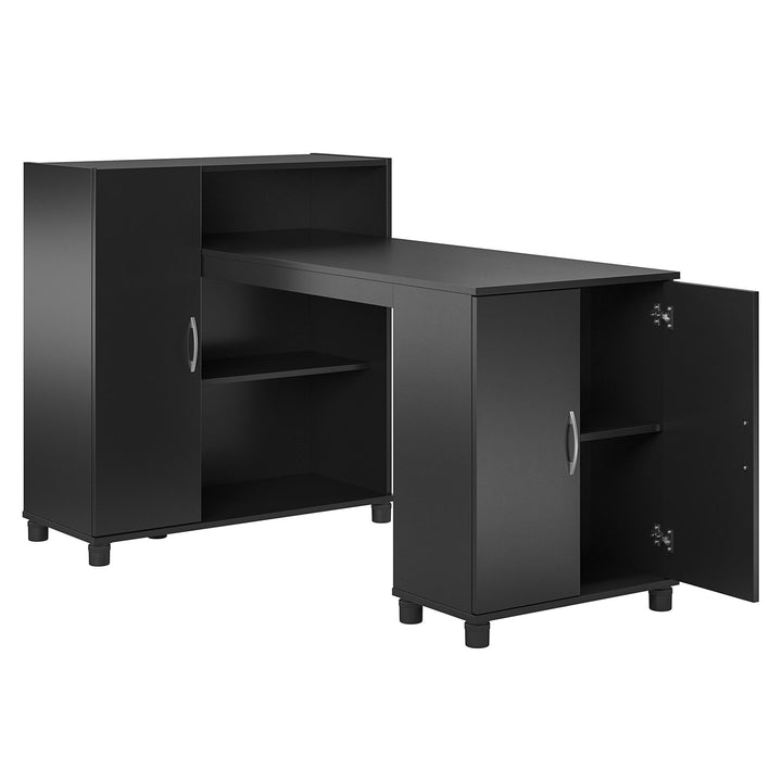 craft storage desk cabinet - black