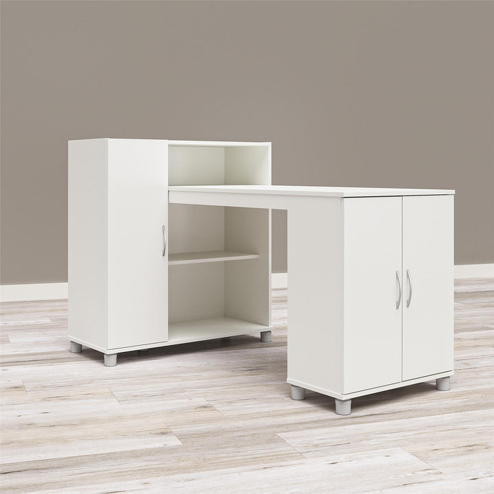 craft cabinet with desk - White