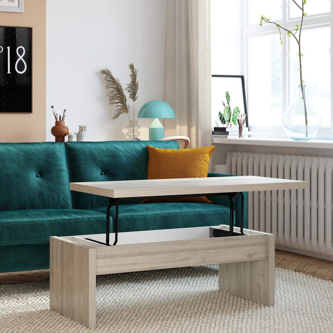 Elegant Winston Rectangular Coffee Table -  Light Walnut