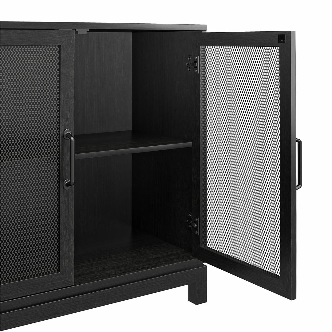 Stylish Tess Cabinet for Storage -  Black Oak