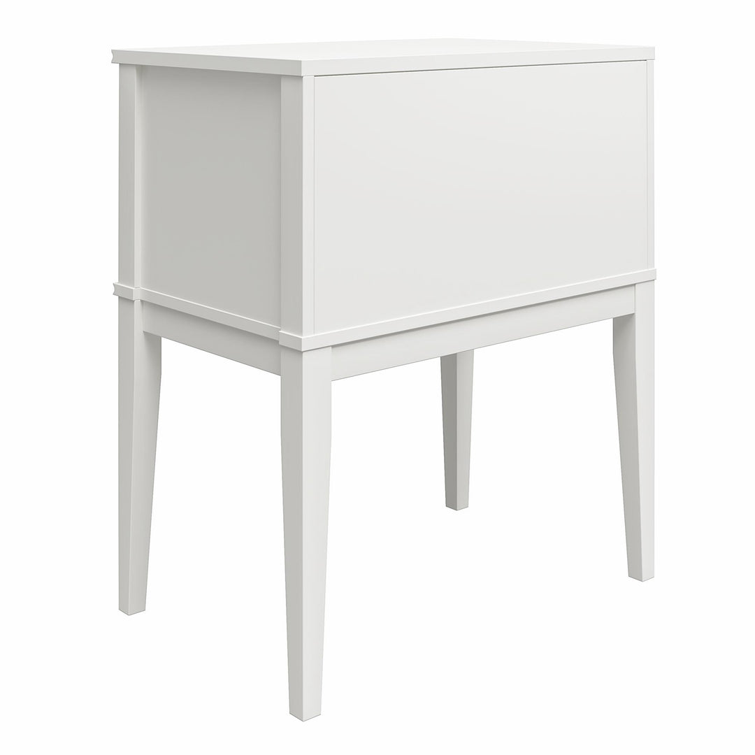 Stella 2 Drawer Table with Feather Pulls -  White