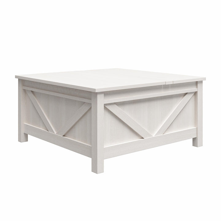 Modern Lift Top Coffee Table -  Ivory Pine