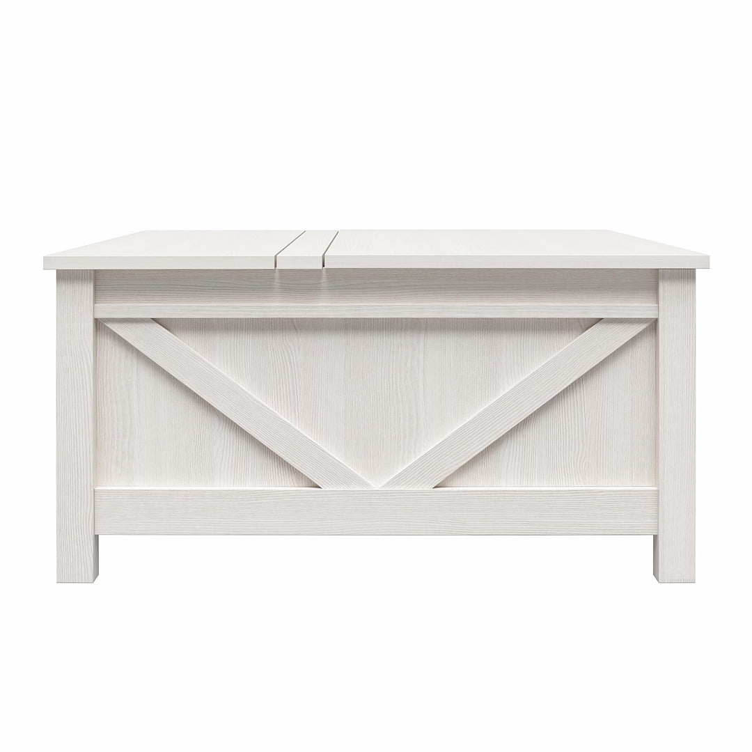 Farmington Lift Top Coffee Table with Hidden Storage Inside -  Ivory Pine