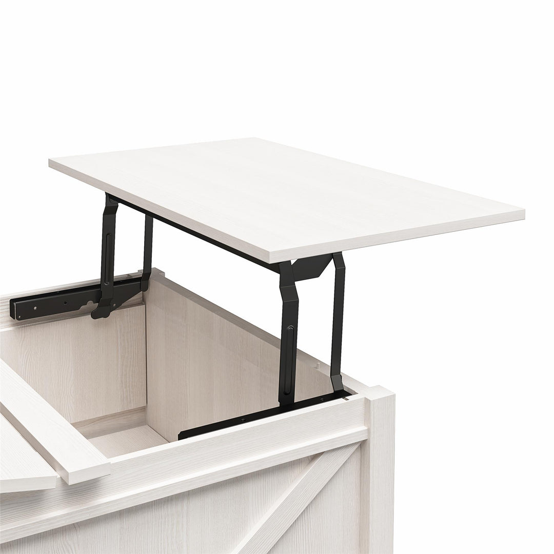 Coffee Table with Storage and Lift Top -  Ivory Pine