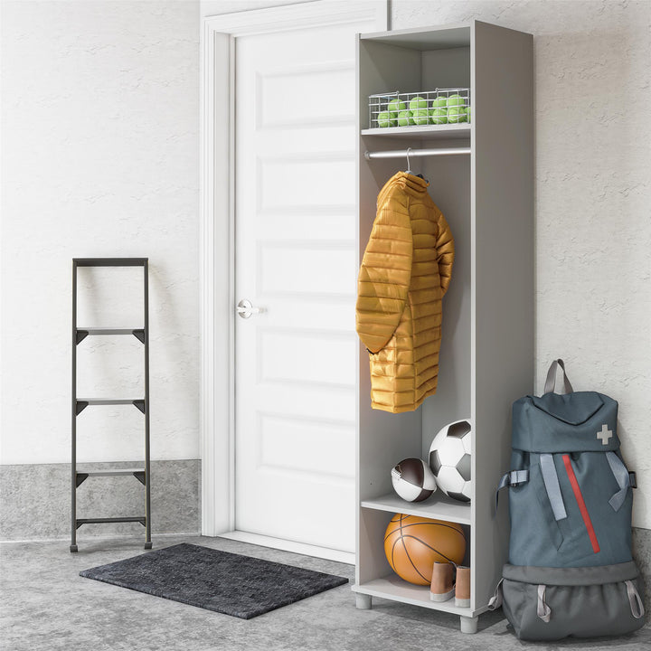 Mudroom Cabinet with Adjustable Shelving -  Dove Gray