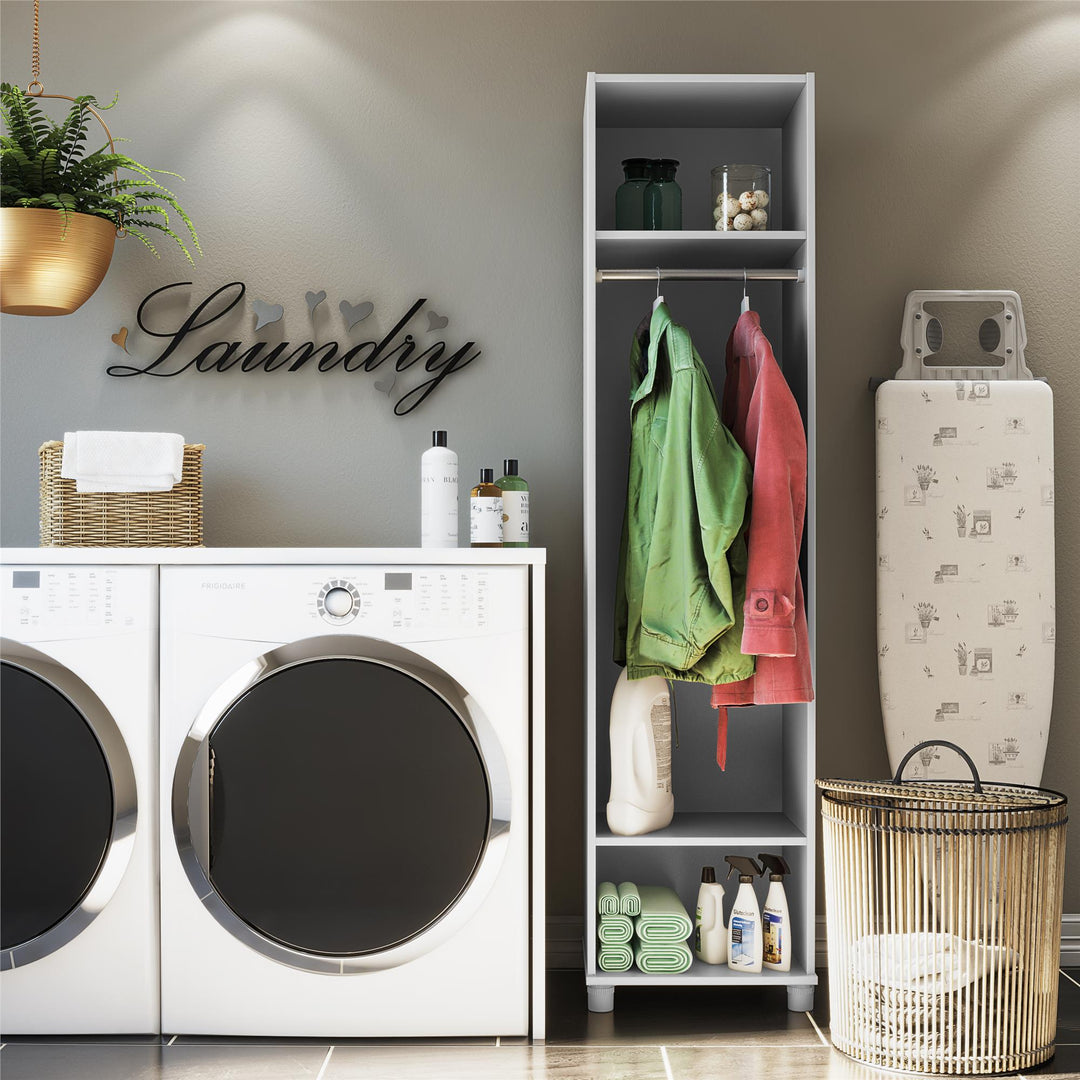 Modern 18" Wide Mudroom Cabinet with Adjustable Shelving -  Dove Gray