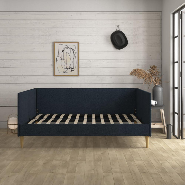Franklin Mid Century Upholstered Daybed Contemporary Design - Blue Linen - Full