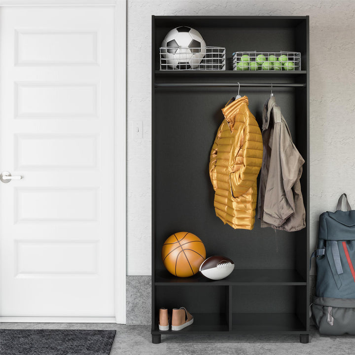 Modern design storage cabinet for mudroom -  Black