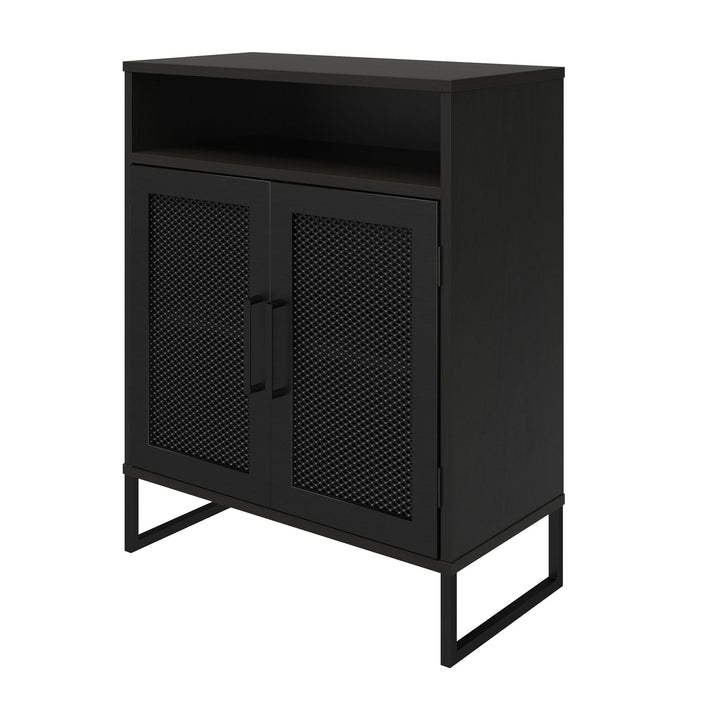 storage unit with shelves and doors - Black Oak