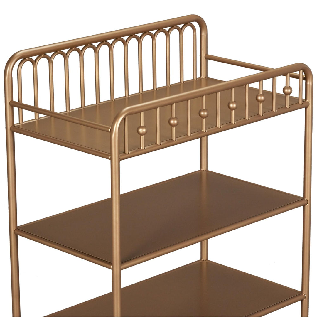 Monarch Hill Ivy Metal Changing Table with 2 Open Shelves - Gold